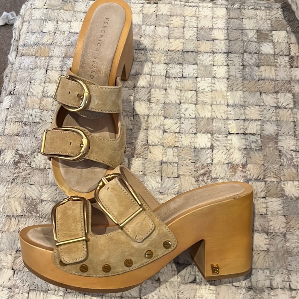 Veronica Beard Halifax clog in color Desert. SOLD OUT ONLINE